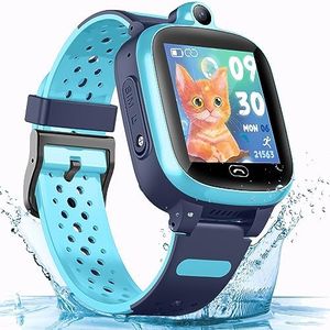 4G GPS Smart watch for kids Worldwide Real time tracking Anti-Lost Kid GPS Tracker Waterproof Video Phone Call Touch Screen Pedometer Voice Massage Camera SOS Emergency Alarm Watch for Boys Girls Gift