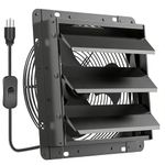 Upgraded 12 Inch Shutter Exhaust Fan, 764 CFM High-Speed Vent Fan, Wall Mounted Attic Fan for Shed, Garage, Greenhouse Ventilation, Black