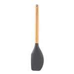 Spatlus Woodtula Silicone Spatula, BPA Free Heat Resistant up to 445°F,Wooden Handle Non Stick Rubber Kitchen Spatulas for Cooking, Baking, and Mixing 31.7 cm Grey