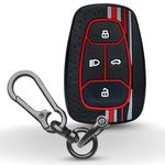 Keycept™ Tristar Silicone Key Cover Compatible with Tata Nexon | Harrier | Altroz | Tigor | Safari | Punch |Tiago| EV 4 Button Smart Key with Keychain.