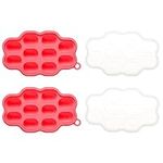 LoveNoobs Baby Food Freezer Tray, 100% Silicone Baby Food Freezer Storage Tray, 10 Cup Silicone Freezer Molds, Pack of 2 Silicone Tray, Baby Fruit Feeder Teether Tray, Breast Milk Freezer Tray, Red