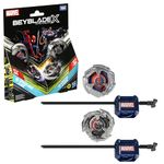 Beyblade X Marvel Collab Spider-Man 3-60F vs. Venom 3-80N Multipack Set, Includes 2 Right-Spin Tops & Launchers, Spinning Toys for Kids 8 for Marvel Fans, Boys and Girls