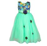 Arshia Fashions Girls Keens Length Frock Dress Turquoise