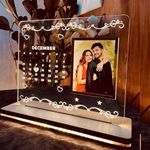 BnC Gifts Acrylic Personalized Led Photo Frame - Anniversary Calendar | Best & Unique Gift For Anniversary Gift, Wedding & Home Décor, Wall Mount (Transparent)