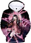 Luc1fer Unisex Japanese Anime Hoodie,Demon Slayer's Nezuko Print in Front and Back, Multicolored1, Large