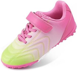 Stelle Boys Girls Indoor Soccer Shoes Kids Turf Shoes Baseball/Softball Futsal Athletic Cleats for Toddler/Little/Big Kid（Popsicle,10MT）