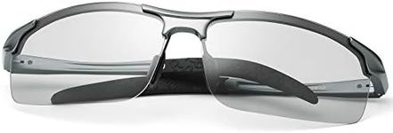 LJIMI Photochromic Sports Sunglasses with Polarized Lens for Men and Women Outdoor Driving Cycling Fishing 100% UV400 Protection Eyewear Anti Glare Eyeglasses Reduce Eye Fatigue Safety Glasses Shades