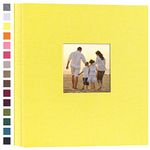 potricher Linen Hardcover Photo Album 4x6 600 Photos Large Capacity for Family Wedding Anniversary Baby Vacation (Yellow, 600 Pockets)