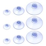 Jc.upin 15 Packs Suction Cup, 20-30-45 mm (3 Sizes) Plastic Sucker Pads Without Hooks, Window Suckers Mushroom Head Suction Pads for Outdoor, Kitchen Bathroom Window Mirror, Round Button Suction Cups