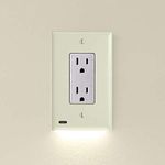 5 Pack - SnapPower GuideLight 2 for Outlets [for Standard Decor, Not GFCI outlets] - Night Light - Electrical Outlet Wall Plate with LED Night Lights - Automatic On/Off Sensor - (Décor, Ivory)