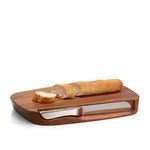 Nambe Blend Bread Board with Knife, Brown