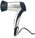 Paul Anthony Travel Dry 1200w Travel Hair Dryer / 2 Heat Settings / 2 Speed Settings/Folding Handle/Concentrator Nozzle/Safety Cut-Off/Hang up Loop/Dual Voltage 110/240v - Silver - H1010SV