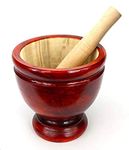 Size 8 inches Wood Kruk Mortar with Pestle Grinding Earthenware Pottery Papaya Salad Somtum Mixer Cookware Food Menu Recipe Home Party Kitchen Tool