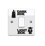 StickerDeen | Dark Side Light Side Light Switch Vinyl Decal Sticker (Kids Room, Man Cave, Home, Boys, Girls, Children, Adults) - UK Made (Black) (Pack of 1)