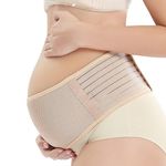 MYLEUS Adjustable Maternity Belly Band,Light and Breathable Pregnancy Belly Support Band,Prenatal Cradle for Baby,For Abdomen, Pelvic, Waist, & Back Pain(One Size,Nude Colour)