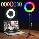 Vlogging 6.5" Laptop Ring Light with Tripod Stand&Clip, Webcam Light for Video Conference,Video Calls,Zoom Meeting,3 Light Modes&12 Brightness Level, Mini Selfie Ring Light for TiK Tok YouTube Makeup