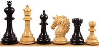 Royal Chess Mall - 4.6" Prestige Luxury Staunton Chess Pieces Only Set -Ebony Wood- Triple Weighted