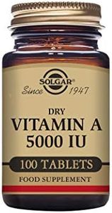 Solgar Dry Vitamin A 1500 mcg (5000 IU), 100 Tablets - Supports Healthy Eyes, Skin & Immune System - Non-GMO, Vegan, Gluten Free, Dairy Free, Kosher - 100 Servings