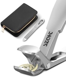 2025 Upgrade Angled Head Nail Clippers for Men, Toenail Clippers for Seniors Thick Toenails, Large Toe nail Clippers with Catcher, Extra Wide Handle,Sharp Heavy Duty Stainless Steel Nail Cutter-Silver