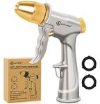 AUTOMAN Garden Hose Nozzle, High Pressure Hose Sprayer Nozzle, 100% Metal Water Hose Nozzle, 4 Patterns Garden Sprayer, Heavy Duty Garden Nozzle for Watering Plants, Cleaning Window, Washing Cars