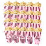 Tebery 20 Pack Plastic Open-Top Popcorn Boxes Reusable Movie Theater Style Popcorn Container Set