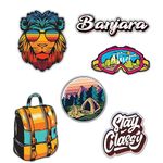 WANDERLOOMS Adventure Travel Rider Biker Round Pin Button Badges Combo of 5 for Biker Jacket, T-Shirt, Laptop Bag