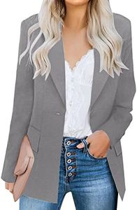 luvamia Women's Casual Long Sleeve Lapel Button Slim Work Office Blazer Jacket Blazer Jackets for Women Steel Gray Size Medium Size 8 Size 10