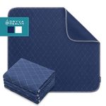 DRYVA HEALTH Washable Underpads - 34" x 36" (4 Pack) - Navy - Hides Stains, Waterproof and Reusable Bed Pads for Incontinence, Potty Training, Periods, Postpartum, Pet Pee Pads (Oeko-TEX Certified)