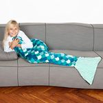 Kanguru Mermaid Tail, Wearable Adult, for Women, Snuggle Blanket, Polyester, Turquoise, L: 142 cm