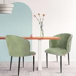 ROSE® Fire Cafe Chair | Side Chair | Kitchen | Breakfast | Living Room Chair | Modern Velvet Dining Chair for Cafe Chair | Restaurants Chairs (Turqouise Green (Set of 2))