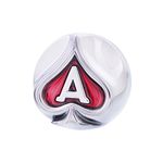 United Pacific 23699 Heavy-Duty Diecast Ace of Spades Air Valve Knob, Strong & Durable, Easy Install – Chrome w/Red Inlay – ONE Unit