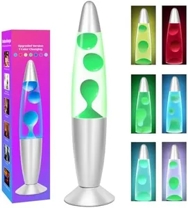 Dalavalampa LED Green Liquid Motion Lamp: Color Changing Night Light for Kids Adults, 13" Small Table Lamps for Home Bedroom Decor, Christmas Lights Indoor Decorations, Birthday Gifts for Boys Girls