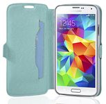 cadorabo - Ultra Slim Book Style Cover for > Samsung Galaxy S5 / S5 NEO < with Card Slot and Stand Function - Etui Case Protection Skin in SKY-BLUE