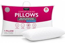Adam Home Pillow 1 Pack Hotel Quality with Quilted Cover- Premium Filled Pillows for Stomach, Back and Side Sleeper Pillow, Down Alternative Bed Pillow-Soft Hollow-Fiber Hotel Pillow