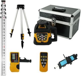 LotaTools Self-Leveling 0.11"/100' Rotary Laser, 2000' Rotary Laser Level Kit, IP66 with Aluminum Tripod, Grade Rod for Grading