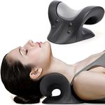 RESTCLOUD Comfortable Neck Stretcher for Neck Pain Relief, Neck and Shoulder Relaxer Cervical Neck Traction Device for TMJ Pain Relief and Muscle Relax, Cervical Spine Alignment Chiropractic Pillow