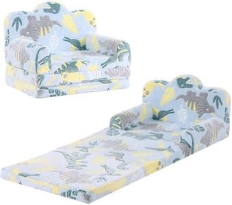 Tiita Kids Sofa, 2-in-1 Soft Toddler Couch Fold Out, Cloud-Like Comfy Couch Toddler Reading Chair with Carrying Handle Washable Cover, Kids Furniture for Boys and Girls