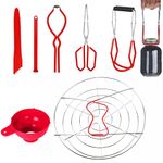 7 Canning Kit, Stainless Steel Canning Set For Water Bath/Pressure Canner, Canning Supplies Starter Kit For Beginner, Canning Tools Including Can Clip, Tongs, Steamer Rack, Funnel,Jar Lifter...