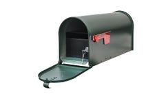 Qualarc E1-MLBX-LKIT-GRN Rust Proof Galvanized Mailbox with Locking Insert, Steel Latch and Red Aluminum Flag, Green