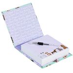 Design By Violet Pawsome Pals Dog Note Block Note Book Paper with Pen 270 Pages Dog Themed Design Gift Back to School Office Stationary 14cm x 14cm