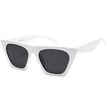 SOJOS Oversized Square Cateye Polarized Sunglasses for Women Men Big Trendy Sunnies SJ2115, White/Grey