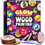 Glow in the Dark Wood Painting Craft Kit for Kids - Arts and Crafts for Kids Ages 6 7 8 9 10 11 12 - Crafts for Girls 8-12 - Art Set Party Gift - Painting Kits 6-8, 8-12 - Kids Gifts Summer Toys