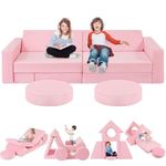 2024 New Modular Kids Sofa Couch, 12pcs Toddler Sofa Couch Building Fort, Versatile 300+DIY Creativing Playroom Bedroom Furniture. Convertible Kids Chair Sofa and Cushion for Boys and Girls