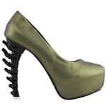 SHOW STORY New Bone High Heel Platform Bone Heels Shoes,LF806106L38,7US,Green