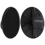 Ithyes Silicone Body Scrubber Exfoliating Body Brush For Men Women Lathers Well Easy to Clean More Hygienic Shower Scrubber For Body Face Scrubber For Sensitive Skin Body Buffer 1 Pack (Black)