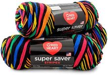 RED HEART Super Saver 3-Pack Yarn, Primary Stripe 3 Pack