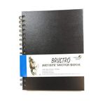 BRUSTRO Artists Wiro Bound Sketch Book | Spiral | A5 Size | 120 Pages - 160 GSM | Ideal for Drawing, Sketching, Mandala, Shading Art, Students, School, Office | Medium Surface,Natural Grain