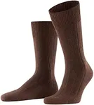 FALKE Men's Lhasa Rib Socks, Warming, Merino Wool Cashmere, Medium Weight, Ribbed Formal Socks, Professional Clothing, Brown (Brown 5930), 12.5-15, 1 Pair