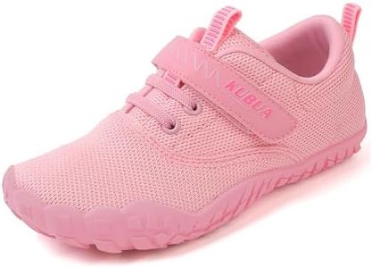 KUBUA Boys Girls Sneakers Kids Barefoot Shoes for Indoor Outdoor Sports Tennis Running Walking Athletic Gym Minimalist Naturally C Pink 9 Toddler