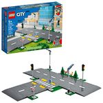 LEGO City Road Plates 60304 - Building Toy Set, Featuring Traffic Lights, Trees, Glow in The Dark Bricks, Combine with LEGO City Series Sets, Great Gift for Kids, Boys, and Girls Ages 5+